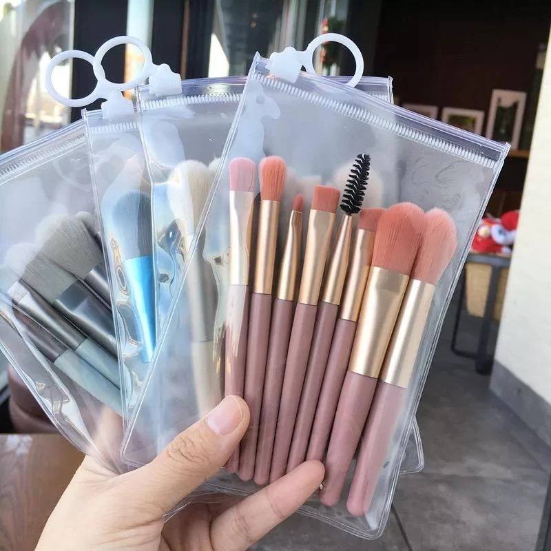 Professional 8pcs Makeup Brush Set With Pouch Bangladesh 💄